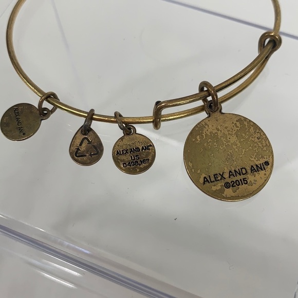 Alex and Ani Expandable Charm Bracelet, Four Leaf Clover-Gold Finish - Picture 3 of 3